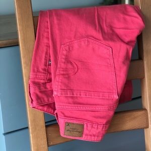 American Eagle Dark Pink Stretch Skinny Jeans
